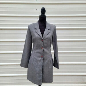 I.N. San Francisco Gray Blazer Jacket Career Women Sz 11 Made in USA